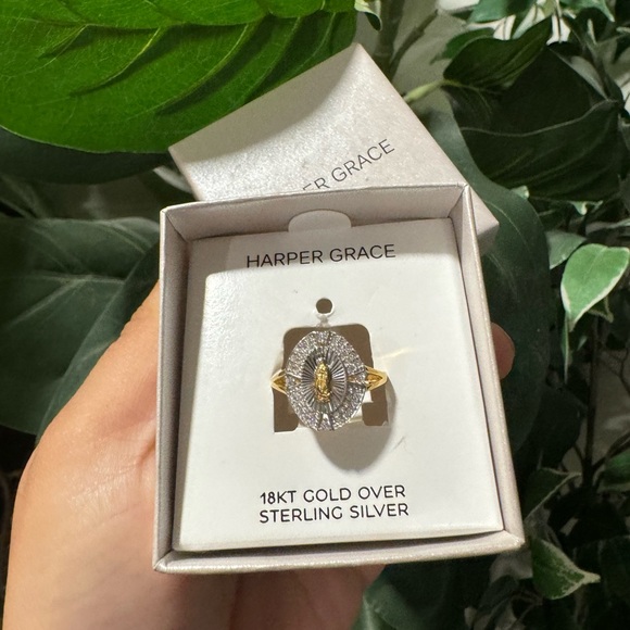 harper grace Jewelry - HARPER GRACE 18kt gold over sterling silver Virgin Mary ring ✨